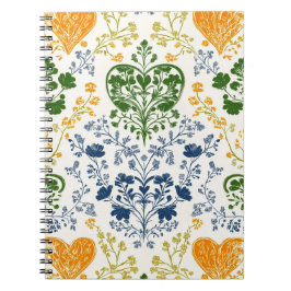 Cuaderno de dibujo floral vintage