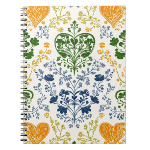 Cuaderno de dibujo floral vintage