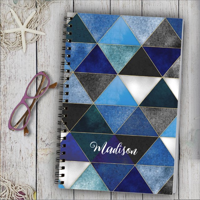 cuaderno de dibujo geométrico azul turquesa de mod (Subido por el creador)