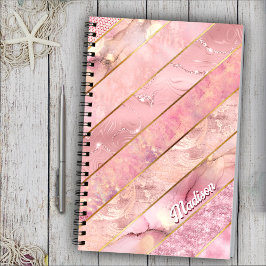 cuaderno de dibujo geométrico elegante con rosa de