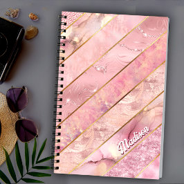 cuaderno de dibujo geométrico elegante con rosa de
