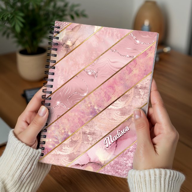 Cuaderno de dibujo geométrico elegante rosa chic f (Subido por el creador)