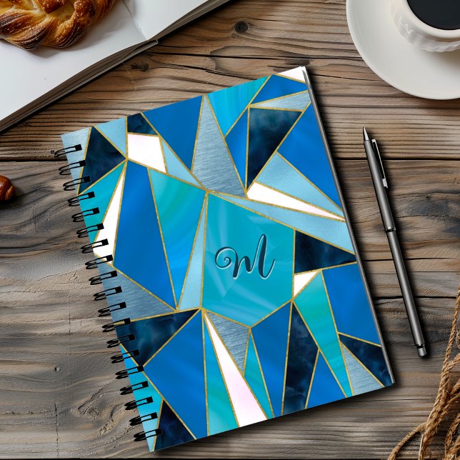 cuaderno de dibujo geométrico verde azulado abstra (Subido por el creador)