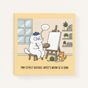 Cuaderno de dibujo ilustración musa artista gato b