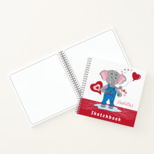 Cuaderno de dibujo infantil elefante de dibujos an