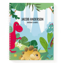 Cuaderno de dibujo personalizado de dinosaurio par