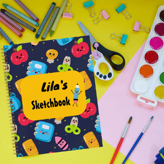 Cuaderno de dibujo personalizado Kawaii para niños