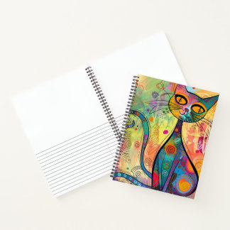 Cuaderno de dibujo rayado de gato de doble cola ab