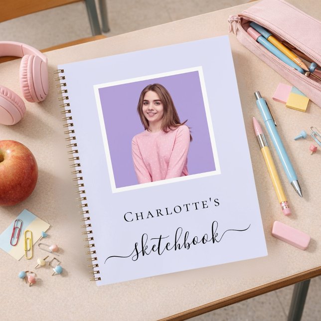 Cuaderno de dibujo tipografía foto violeta lavanda (Subido por el creador)