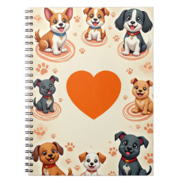 Cuaderno de dibujos animados de cachorros adorable