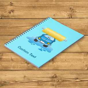 Cuaderno de dibujos animados de lavado de coches
