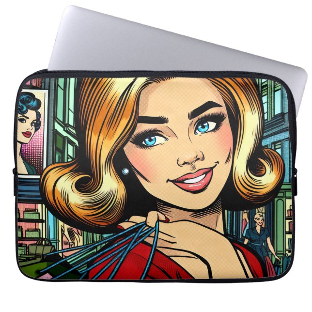 Cuaderno de dibujos Retro Lady con bolsas de compr (Frente)