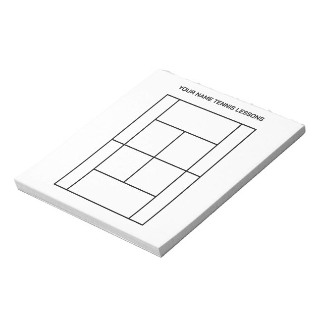 Cuaderno de dimensiones de cancha de tenis para el (Lado Izquierdo)