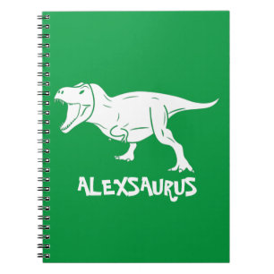 Cuaderno de dinosaurio con nombre personalizado