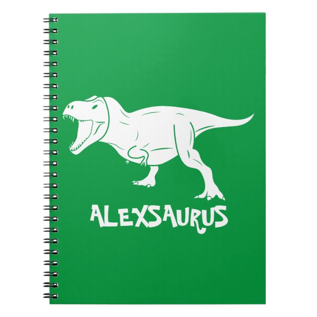 Cuaderno de dinosaurio con nombre personalizado (Frente)