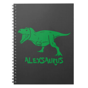 Cuaderno de dinosaurio con nombre personalizado