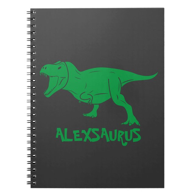 Cuaderno de dinosaurio con nombre personalizado (Frente)
