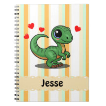 Cuaderno de dinosaurio Velociraptor personalizado