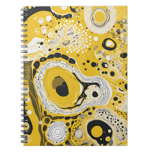 Cuaderno de diseño con amarillo y negro abstracto