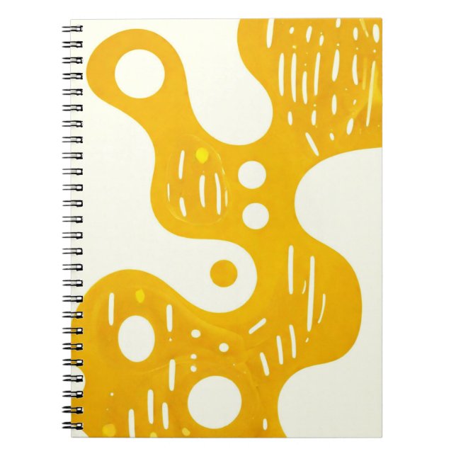 Cuaderno de diseño con arte amarillo abstracto (Frente)