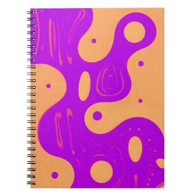Cuaderno de diseño con arte púrpura abstracto (Frente)