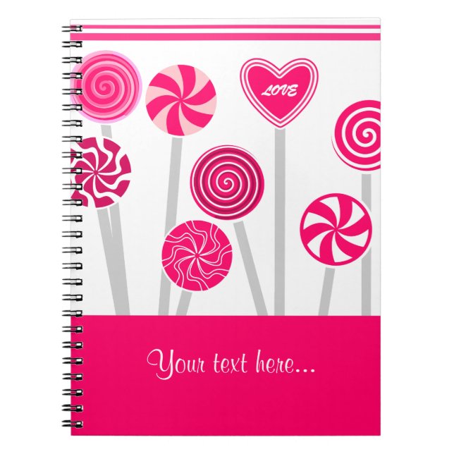 Cuaderno de diseño de lollipops para el corazón (Frente)