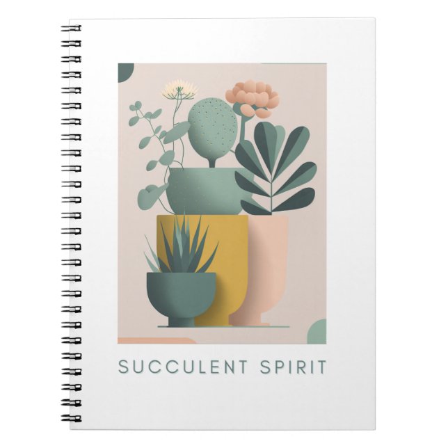 Cuaderno de diseño de planta de inspiración retro (Frente)
