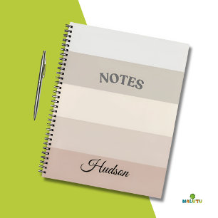 Cuaderno de diseño en espiral de rayas neutrales