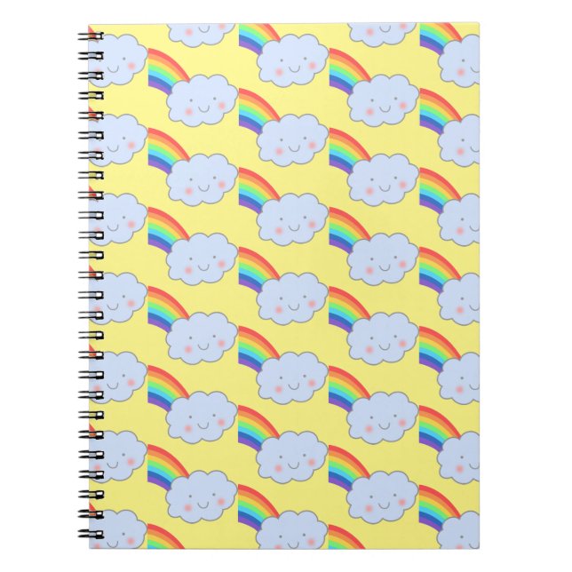 Cuaderno de diseño moderno con estilo arcoiris y n (Frente)