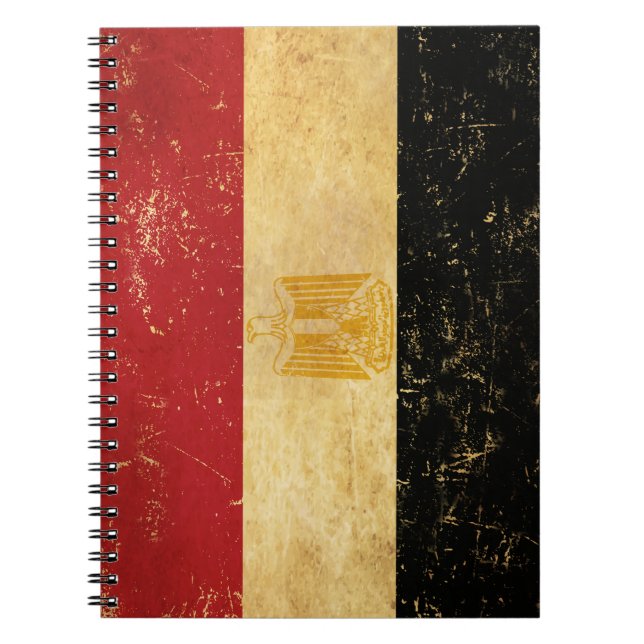 Cuaderno de diseño vintage con bandera de Egipto (Frente)