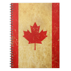 Cuaderno de diseño vintage de la bandera de Canadá