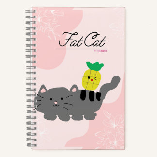 cuaderno de doble cara de gato gordo