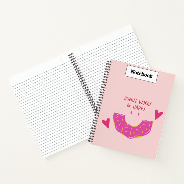 Cuaderno de Donut Adorable Diario Rosa Rayado (Interior)