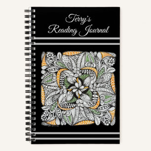 Cuaderno de Doodle Orgánico Moderno con Nombre Per