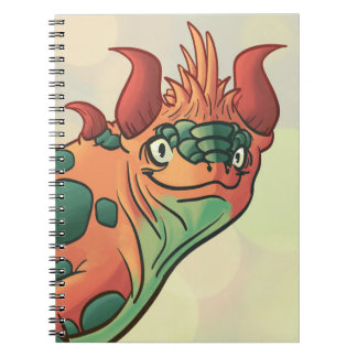 Cuaderno de dragón verde y naranja