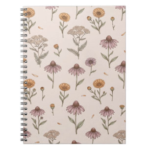 Cuaderno de Echinacea y Flores Silvestres Vintage