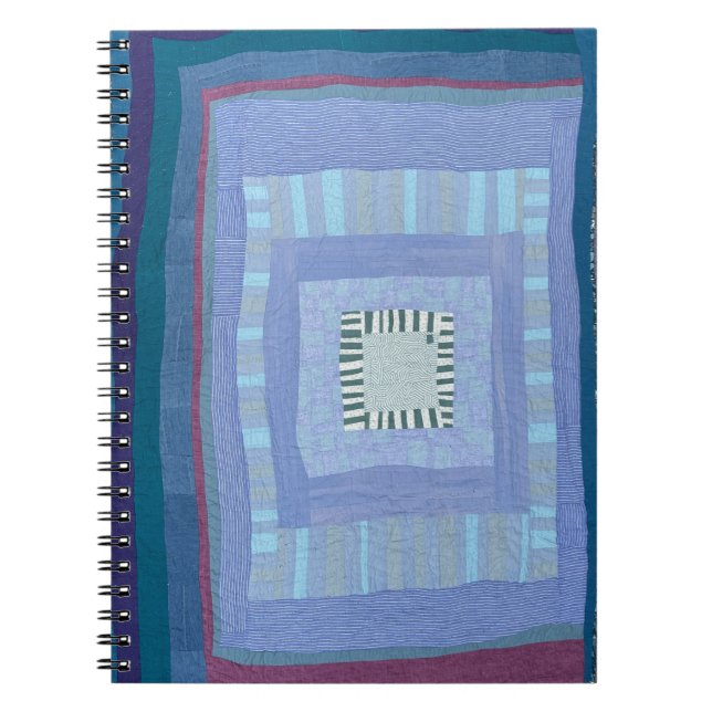 Cuaderno de edredón moderno azul (Frente)
