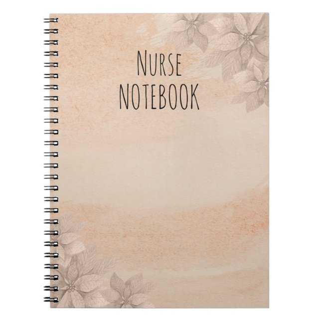 cuaderno de enfermera floral simple (Frente)