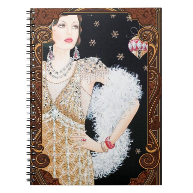 Cuaderno de época de Navidades de Art Deco (Frente)