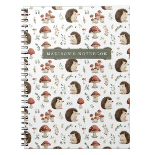 Cuaderno de erizo y setas