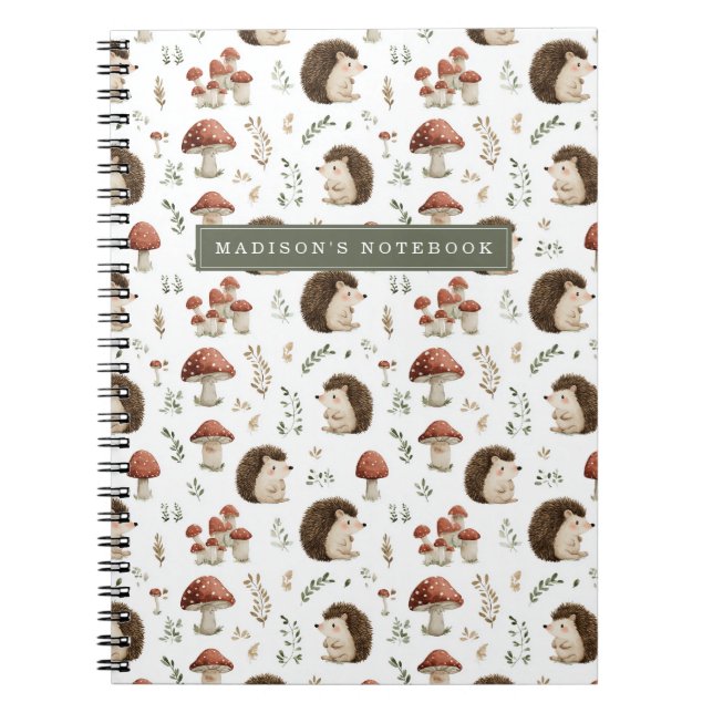 Cuaderno de erizo y setas (Frente)