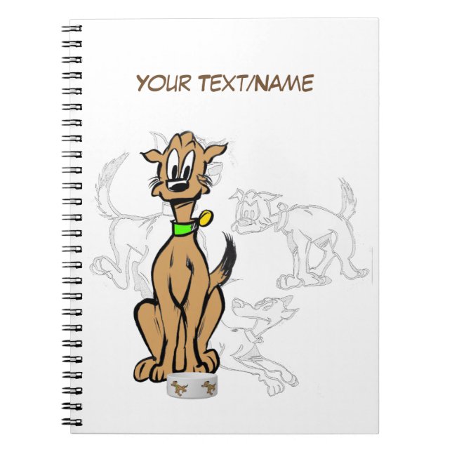 Cuaderno de esbozo de Personalizable de perro sent (Frente)