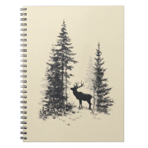 Cuaderno de esbozo de silueta de lomo de bosque de