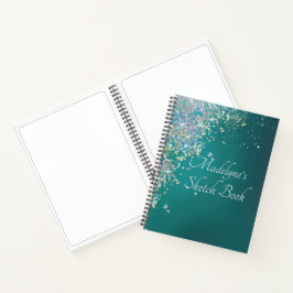 Cuaderno de esbozo Verde azulado Purpurinoso capri