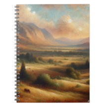 Cuaderno de escenas del atardecer del campo dorado