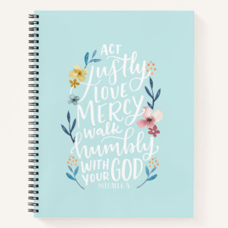 Cuaderno de escritura, diseño con mantas. Micah 6: