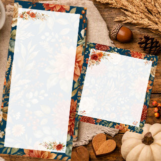 Cuaderno de escritura floral de otoño