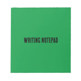 Cuaderno de escritura impreso fondo verde Kelly