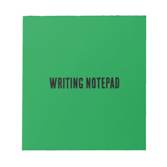 Cuaderno de escritura impreso fondo verde Kelly (Frente)