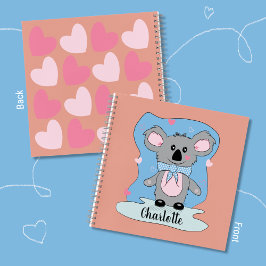 Cuaderno de escritura para niños Koala y Hearts